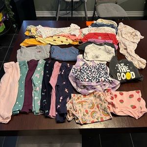 Large lot of baby girl clothes 12-18 month.